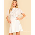 Ruffle Hem Floral Print Dress Manufacture Wholesale Fashion Women Apparel (TA3221D)